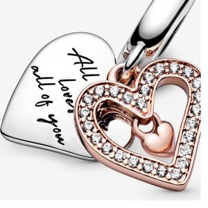Sparkling Freehand Heart Dangle Charm
